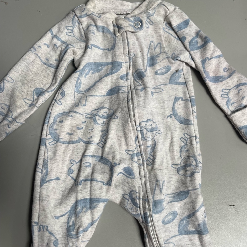 2 pack cotton footers “farm animal” theme